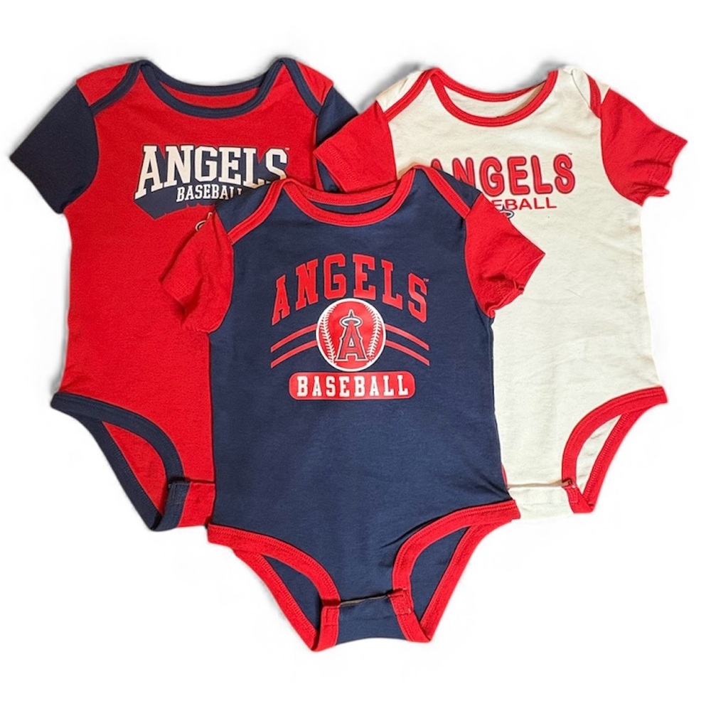Angels Kids Bodysuit Trio - Red, Blue, White